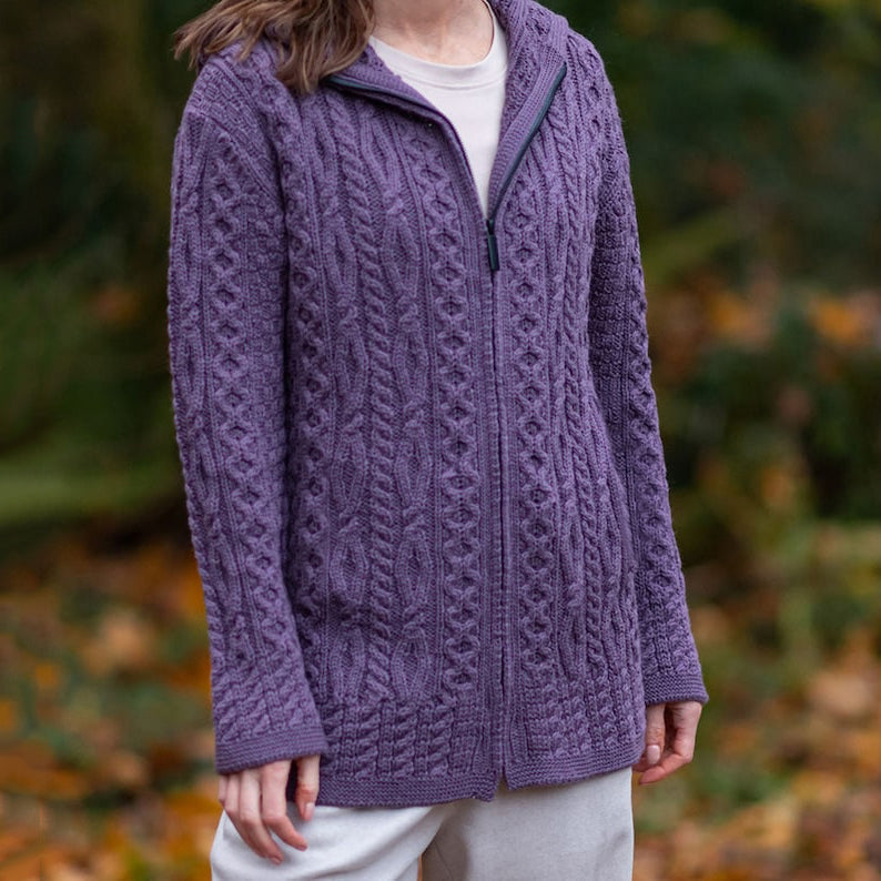 Women's Clan Pattern Zip Hooded Sweater artswardrobe
