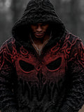Men's Vintage Spooky Face Gradient Chunky Hooded Sweater artswardrobe