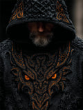 Men's Halloween Viking Evil Dragon Celtic Cozy Chunky Hooded Sweater artswardrobe