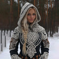 Women's Vintage Viking Celtic Knot Knit Hooded Sweater artswardrobe