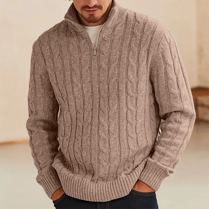Vintage Knit Warm Jacquard Iceland Half Zip Neck Sweater artswardrobe