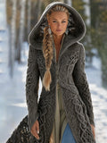 Women's Vintage Viking Celtic Knot Knit Cozy Long Sweater Jacket artswardrobe