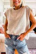 September® | Crew neck sweater with cap sleeves