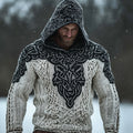 Men's Viking Inspired Celtic Wolf Cozy Hooded Sweater artswardrobe