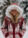 Christmas Women's Winter Warmth Knit Sweater Jacket artswardrobe
