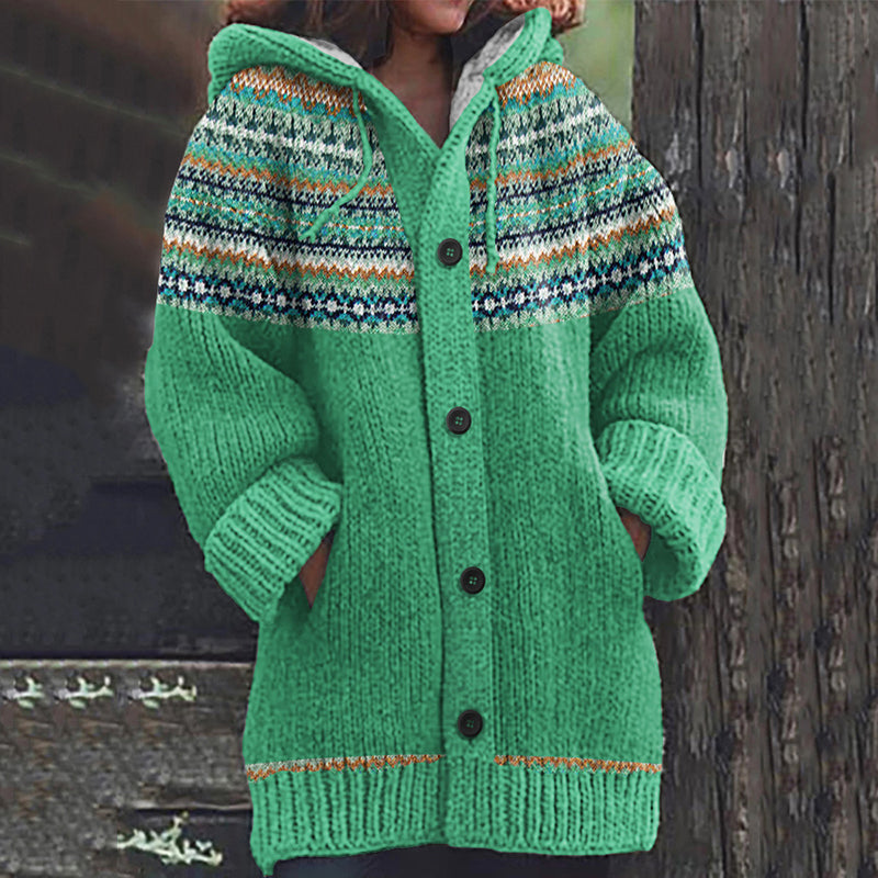 Vintage Icelandic Irregular Geometry Women's Knitted Sweater elevenforest
