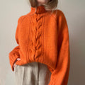 Casual Bright Solid Color Hemp Pattern Turtleneck Sweater elevenforest