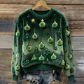Christmas Tree Decorative Art Women's Plush Sweater artswardrobe