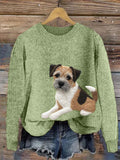 Comstylish Border Terrier Dog Felt Art Cozy Knit Sweater