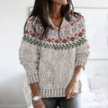 Retro Floral Knitted Button Down Ziper Cozy Sweater elevenforest
