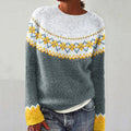 Vintage Icelandic Floral Cozy Knit Sweater artswardrobe
