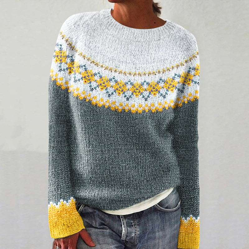 Vintage Icelandic Floral Cozy Knit Sweater artswardrobe