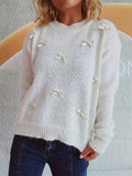Maite® | Long-sleeved sweater with a crew neck and bow trim