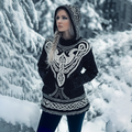 Women's Viking Tribal Celtic Chunky Knit Hooded Sweater artswardrobe