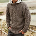 Men's Retro Jacquard Iceland Crew Neck Sweater elevenforest