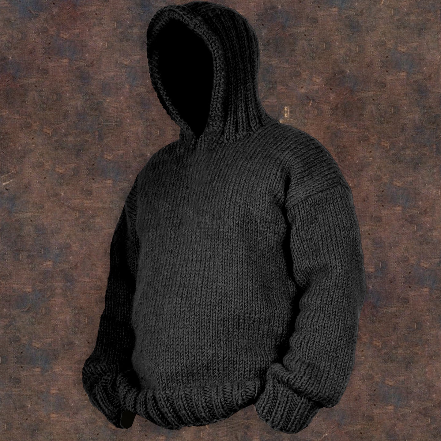 Vintage Cable Knit Basic Hooded Sweater artswardrobe