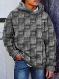 Men's Retro Woven Geometric Jacquard Cozy Hooded Sweater artswardrobe