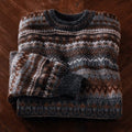 Vintage Tribal Iceland Pattern Warm Round Sleeve Comfy Sweater elevenforest