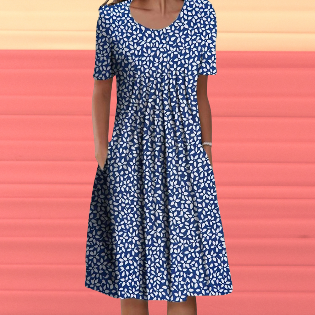Blue With White Flowers