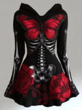 Halloween Blood Butterfly Women's Knit Sweater Dress artswardrobe