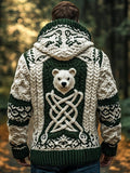 Polar Bear Totem Men's Hooded Sweater elevenforest