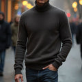Men's Wool Blend Cozy Turtleneck Knit Sweater artswardrobe