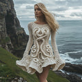 Women's Octopus Inspired Celtic Knot Knit Sweater Dress elevenforest