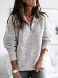 Ilona® | Women's V-neck knitted sweater with zipper