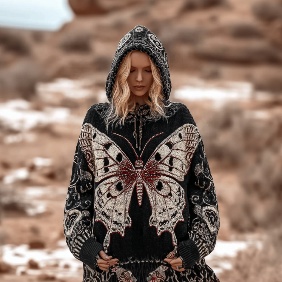 Women's Butterfly Embroidery Pattern Knitted Sweater elevenforest