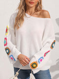 Elsa® | Crochet floral long sleeve sweater