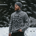 Men's Vintage Cthulu Celtic Cozy Chunky Sweater artswardrobe