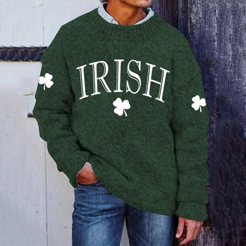 Men's St. Patrick's Day Irish Printed Knit Sweater artswardrobe