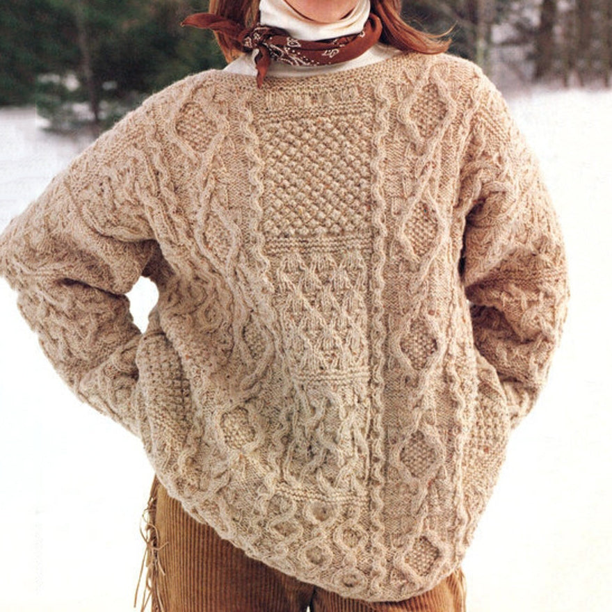 Women's Vintage Original Knitted Aran Sweater artswardrobe