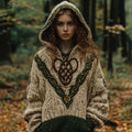 Vintage Celtic Knot Mystical Cozy Hooded Sweater artswardrobe