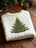 Merry Christmas Tree Round Neck Sweater artswardrobe
