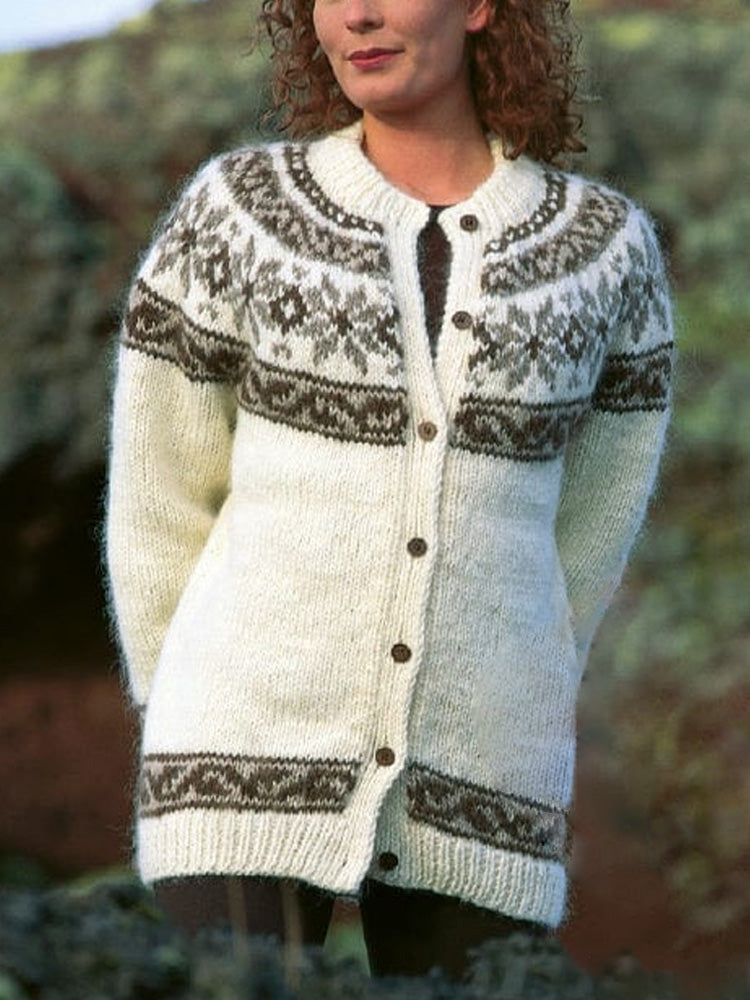 Retro Ethnic Style Fairman Island Knit Jacquard Sweater elevenforest