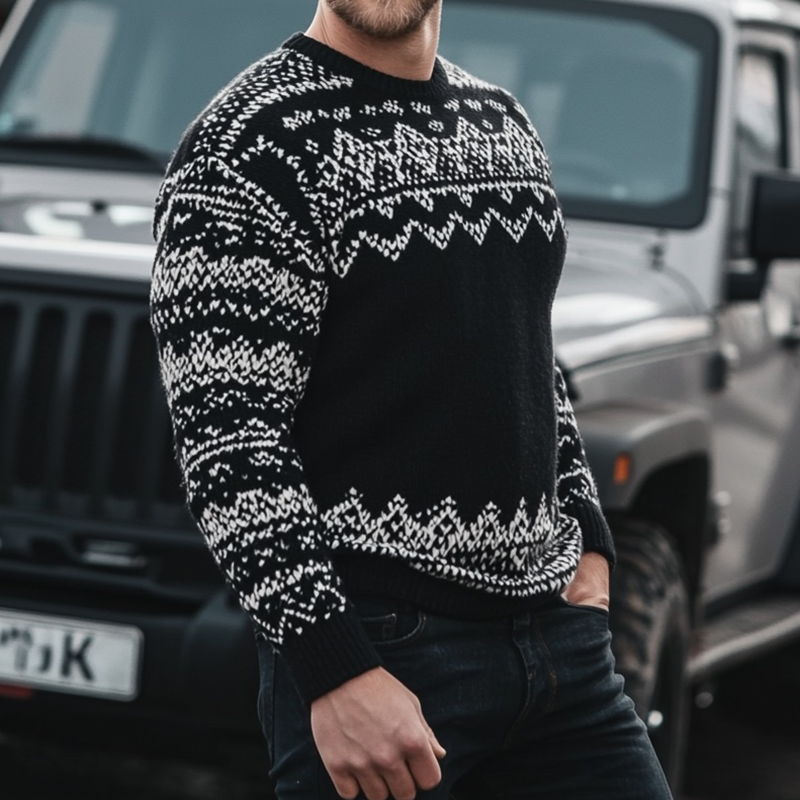 Vintage Fairman Island Warmth Knitted Jacquard Unisex Sweater artswardrobe