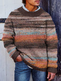 Men's Retro Colorful Gradient Cozy Knit Sweater artswardrobe
