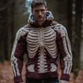 Halloween Anatomy Art Red Coarse Needle Hooded Sweater artswardrobe