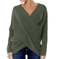 Frida® | Wrap sweater ribbed V-neck with long sleeves