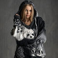 Women's Vintage Dog Embroidered Hooded Sweater elevenforest
