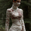 Women's Halloween Art Knit Turtleneck Sweater artswardrobe