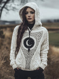 Moon Celestial Mystical Celtic Chunky Hooded Sweater artswardrobe