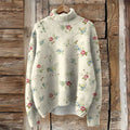 Vintage Tribal Floral Art Print Knit Sweater artswardrobe