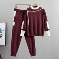 Lara® | Chic knitted patchwork sweater and pants set for women