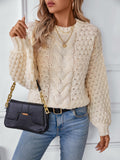 Otilia® | Long-sleeved cable-knit sweater with a crew neck