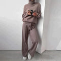Georgia® | Cashmere turtleneck sweater and sweatpants loungewear set for women