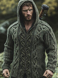 Vintage Celtic Myth Men's Hooded Zipper Sweater artswardrobe