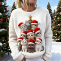 Christmas Cat Tree Women's Soft Plush Sweater