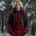 Men's Halloween Skull Celtic Gradient Cozy Knit Hooded Sweater elevenforest